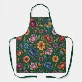 Bündel farbenfroher Blumen auf Grün Schürze (Vorderseite)