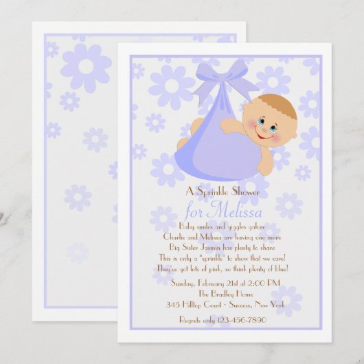 Bündel Freude (Querstation) besprühen Einladung (Vorne/Hinten)