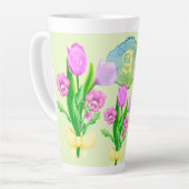 Bündel Frühlingsblumen Custom Monogram Milchtasse (Linke Ecke)