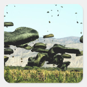 Bündel Nahrung und Wasser sind die gelieferte Luf Quadratischer Aufkleber