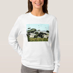 Bündel Nahrung und Wasser sind die gelieferte Luf T-Shirt