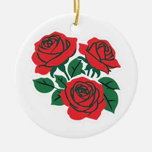Bündel Rose Keramik Ornament (Vorne)