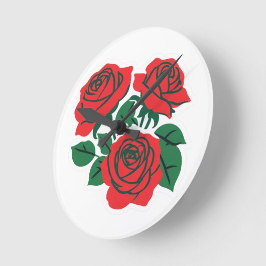Bündel Rose Runde Wanduhr (Winkel)