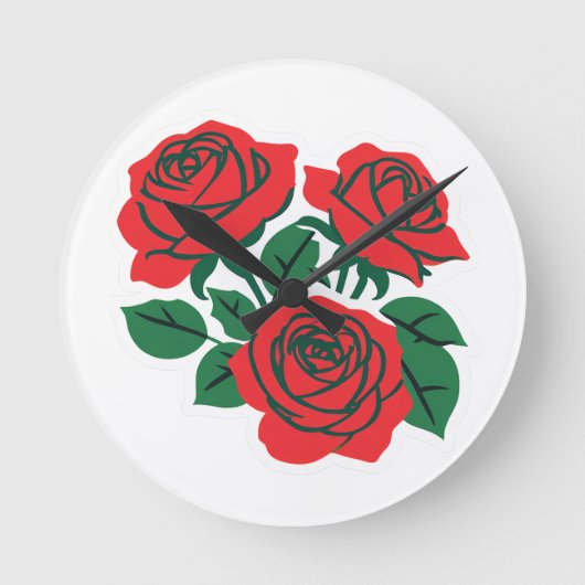 Bündel Rose Runde Wanduhr (Vorderseite)