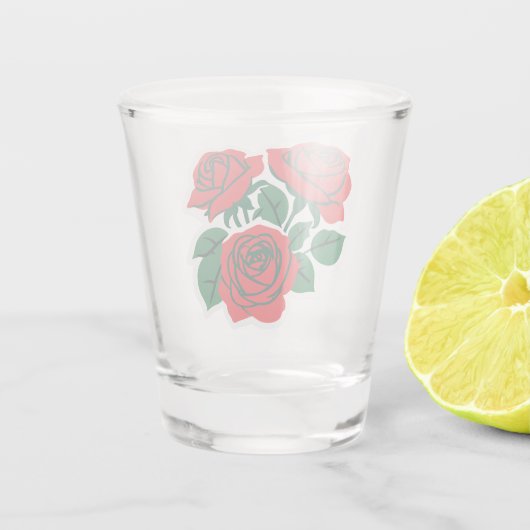 Bündel Rose Schnapsglas (Rückseite)