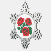Bündel Rose Schneeflocken Zinn-Ornament (Rechts)
