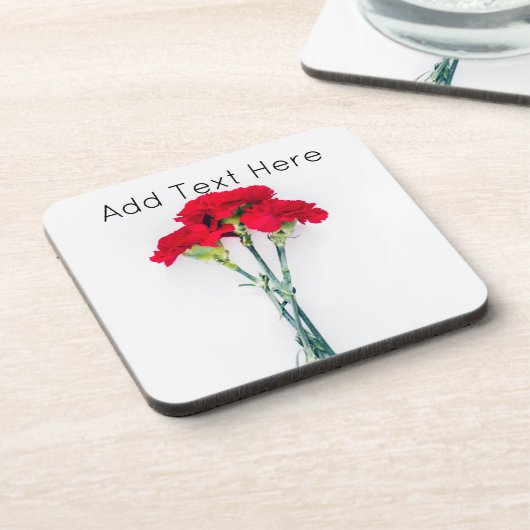 Bündel roter Nelken Getränkeuntersetzer (Linke Seite)