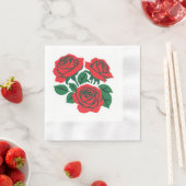 Bundel roter Rosen formelle Hochzeit Serviette (Beispiel)