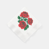 Bundel roter Rosen formelle Hochzeit Serviette (Ecke)