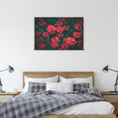 Bündel roter Rosen Leinwanddruck (Insitu (Schlafzimmer))