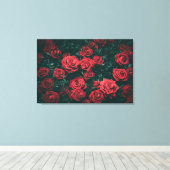 Bündel roter Rosen Leinwanddruck (Insitu (Holzboden))
