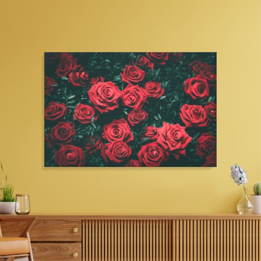 Bündel roter Rosen Leinwanddruck (Insitu (Wohnzimmer))