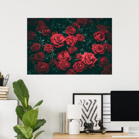 Bündel roter Rosen Poster (Heimbüro)