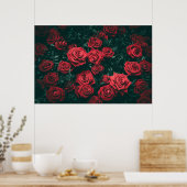 Bündel roter Rosen Poster (Küche)