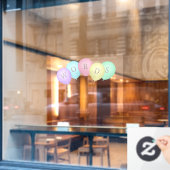 Bündel von 5 farbigen, mit Regenbogen gefärbten Ba Fensteraufkleber (Café-Fenster)