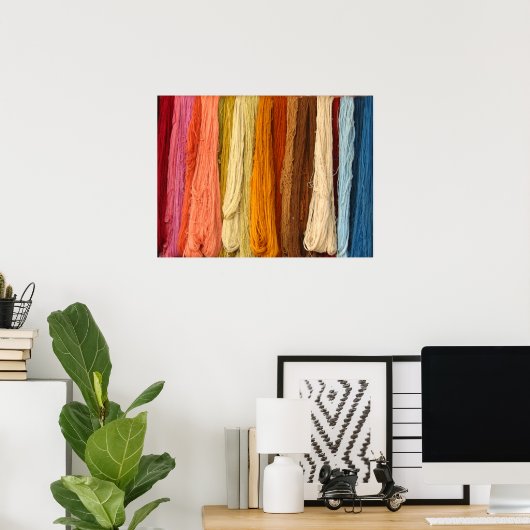 Bündel von gefärbten Garnen Poster (Heimbüro)