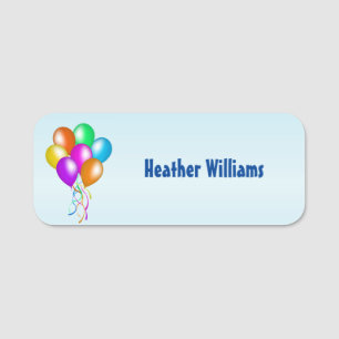 Bündel von hellen verschiedenen Farben Balloons bl Namensschild