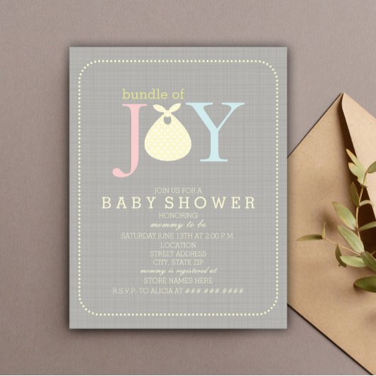 Bündel von Joy-Neutral-Baby-Dusche Einladung