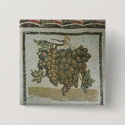 Bündel weiße Trauben, römisches Mosaik Button (Vorderseite)