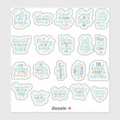 Bündelpackung niedlicher Strand motivierend QUOTE Aufkleber (Blatt)