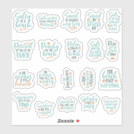 Bündelpackung niedlicher Strand motivierend QUOTE Aufkleber