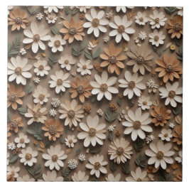 Bündelung von 3D-Blume im minimalistischen Stil Fliese