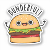 Bunderful Funny Burger Bun Pun Aufkleber (Vorderseite)