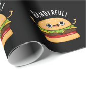Bunderful Funny Burger Bun Pun Dark BG Geschenkpapier (Rolleneckpunkt)
