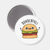 Bunderful Funny Burger Bun Pun Magnet (Vorderseite/Rückseite)