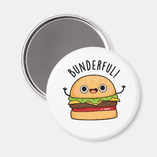 Bunderful Funny Burger Bun Pun Magnet (Vorderseite/Rückseite)