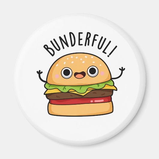 Bunderful Funny Burger Bun Pun Magnet (Vorne)