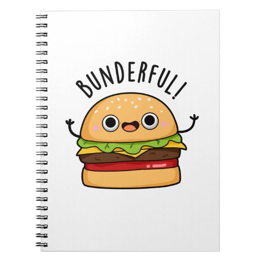 Bunderful Funny Burger Bun Pun Notizblock (Vorderseite)