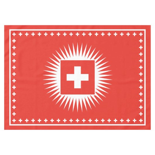 Bundesfeier Schweizer Flaggen-Nationaltag-Feier Tischdecke (Vorderseite (Horizontal))