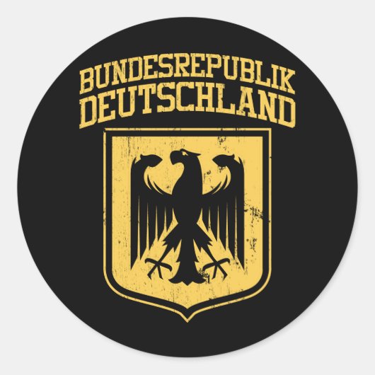 Bundesrepublik Deutschland / deutscher Adler Runder Aufkleber (Vorderseite)