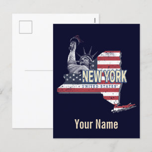 Bundesstaat New York Vereinigte Staaten Retro-Kart Feiertagspostkarte