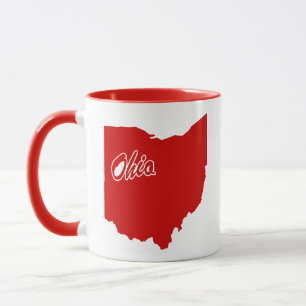 Bundesstaat Ohio Form Roter Becher Tasse