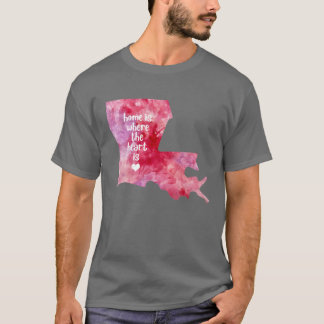 Bundesstaat USA Karte Wasserfarbe blau Baton Rouge T-Shirt