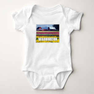Bundesstaat Washington   Tulpenfeld Baby Strampler