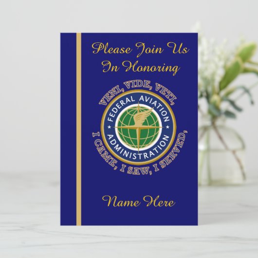 Bundesstaatliche Luftfahrtagentur VV Einladung zur (Stehend Vorderseite)