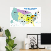 Bundesstaatliche Reservierungsgebiete Geografische Poster (Heimbüro)