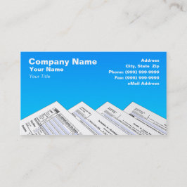 Bundesstaatliche Steuerformulare auf blauem Visitenkarte