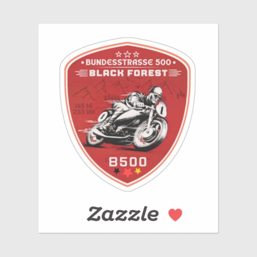 bundesstrasse 500, schwarzer wald german way b500 aufkleber (Blatt)
