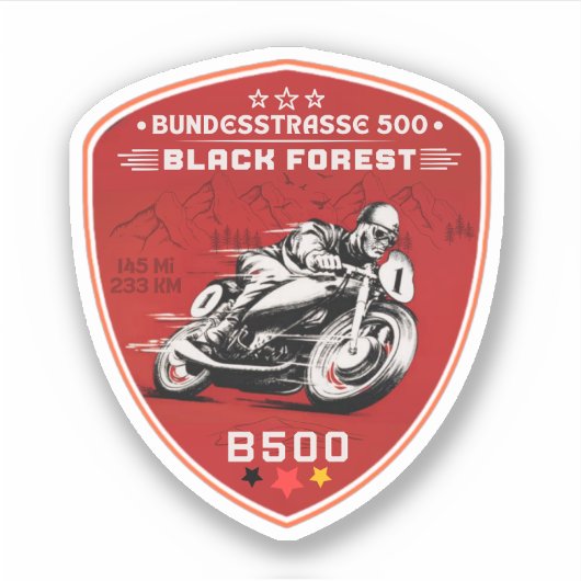 bundesstrasse 500, schwarzer wald german way b500 aufkleber (Vorderseite)