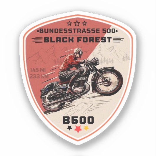 bundesstrasse 500, schwarzer wald german way b500 aufkleber (Vorderseite)