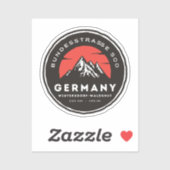 bundesstrasse 500, schwarzer wald german way b500 aufkleber (Blatt)