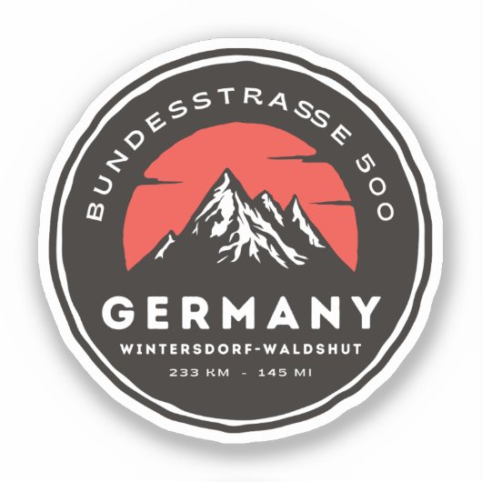 bundesstrasse 500, schwarzer wald german way b500 aufkleber (Vorderseite)