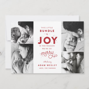 Bundle of Joy Baby Weihnachts-Ankündigung Feiertagskarte