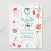 Bundle of Joy Blue Boy Winter Baby Shower Einladung (Vorderseite)