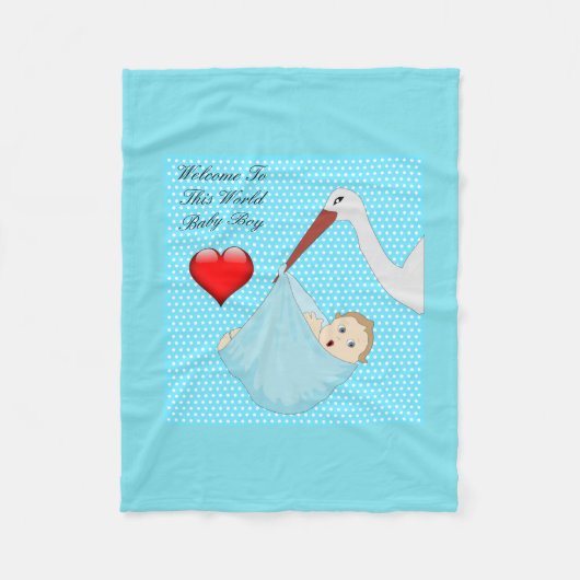 Bundle of Joy Boy Stork Fleece Blanket (Vorderseite)
