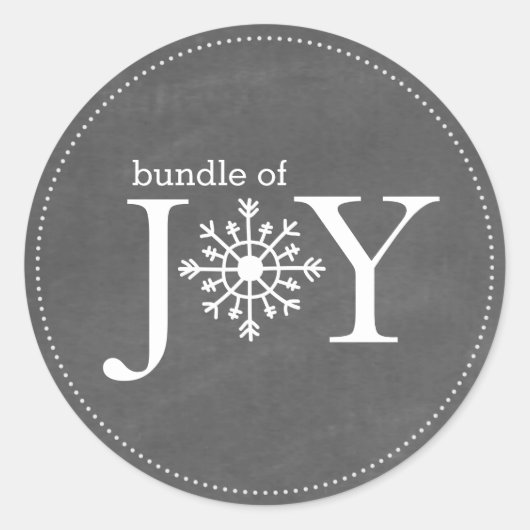 Bundle of Joy Chalk Snowflake Winter Baby Sticker (Vorderseite)